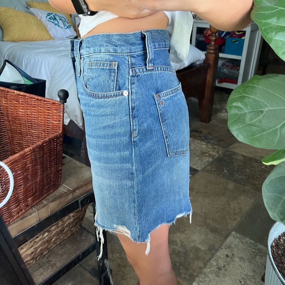 Madewell Rigid Denim A-Line Mini Skirt in Lakeline - Picture 7 of 11